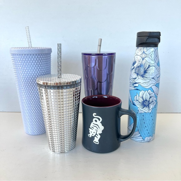 STARBUCKS 5pc Assorted 3 Tumbler 1 Water Bottle 1 Mug Reusable - Picture 2 of 15